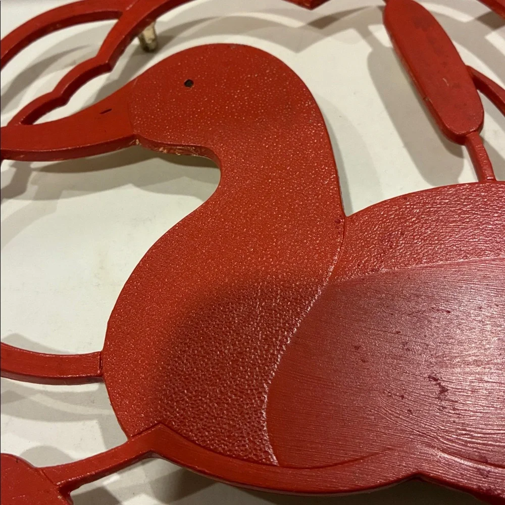 Japanese Iron Duck Trivet/ Red Duck Wall Decor Footed Hot Pot Trivet Red Duck